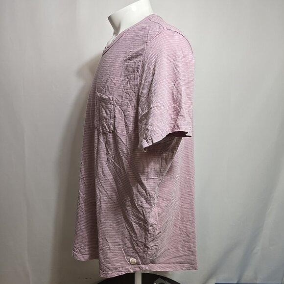Marine Layer Saddle Hem Pocket Tee Mens Size XXL Striped Rosette Cotton Blend - Picture 2 of 8